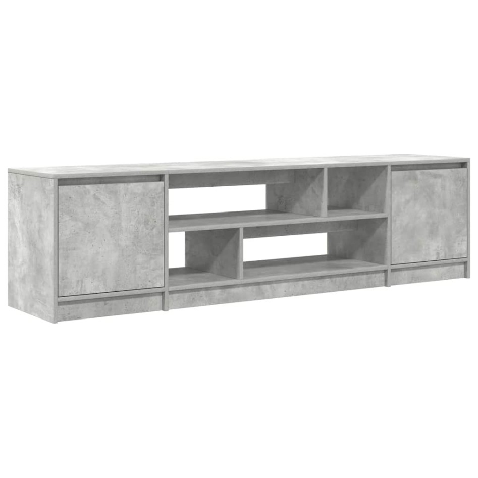 Mueble de TV gris hormigón 188,5x41x50 cm madera de