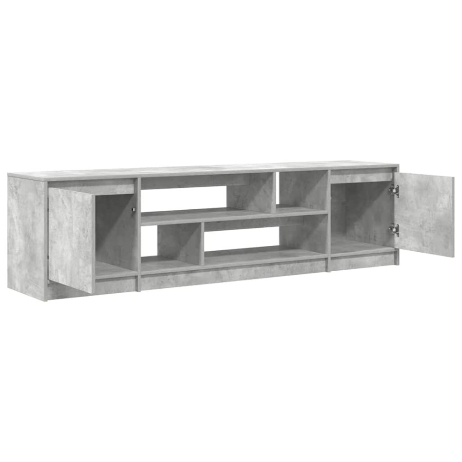 Mueble de TV gris hormigón 188,5x41x50 cm madera de