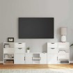 Muebles de TV 5 uds. con almacenaje ODDA blanco madera pino