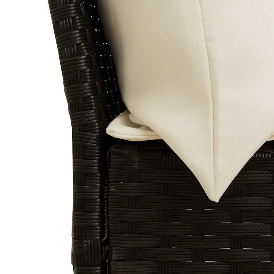 Set de sofás de jardín con cojines 3 pzas ratán sintético