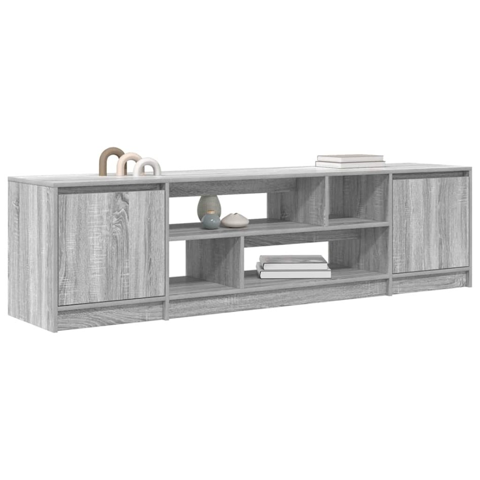 Mueble de TV Sonoma gris 188,5x41x50 cm madera de