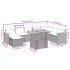 Set de muebles de jardín 9 pzas y cojines ratán sintético