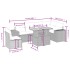 Set de comedor de jardín 7 pzas y cojines ratán sintético