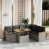 Set de sofás de jardín 7 piezas con cojines ratán PE