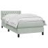 Cama box spring con colchón terciopelo gris claro 90x210