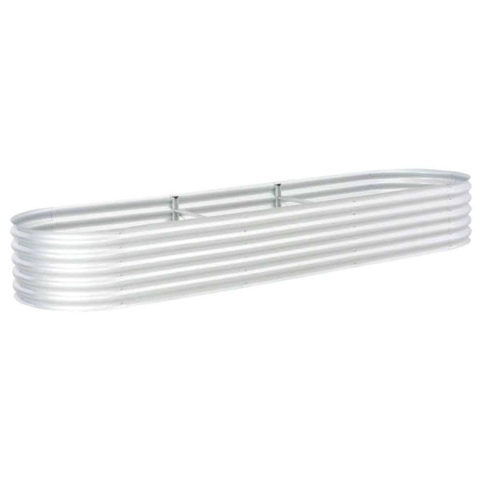 Arriate de acero galvanizado plateado 320x80x44