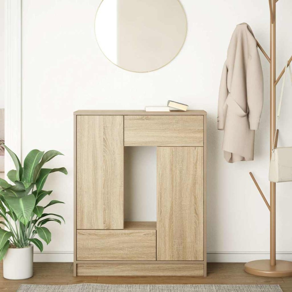 Aparador con cajones y puertas roble Sonoma 73x31x90