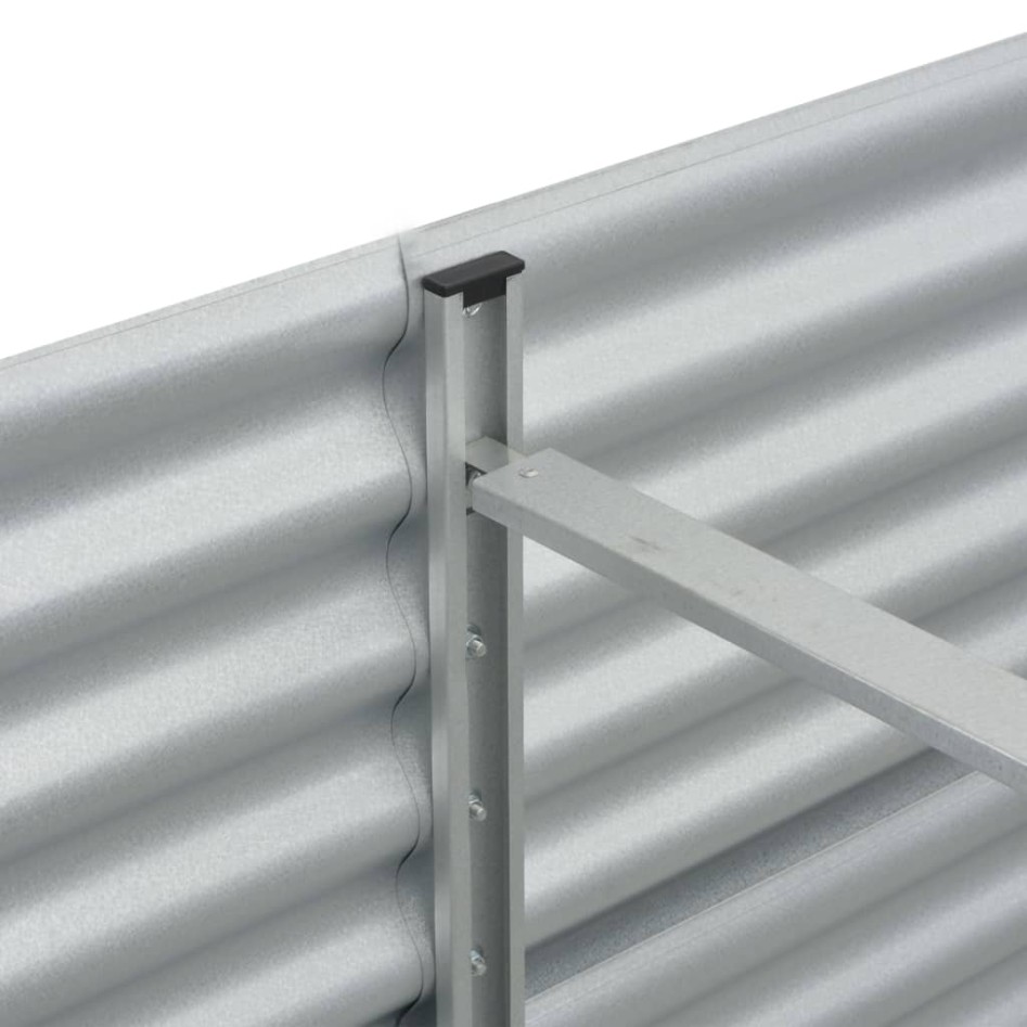 Arriate de acero galvanizado plateado 320x80x44