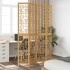Biombo separador de 4 paneles madera maciza paulownia