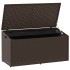 Caja de almacenaje jardín ratán sintético marrón 110x50x58