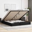 Estructura de cama otomana sin colchón negro 200x200 cm