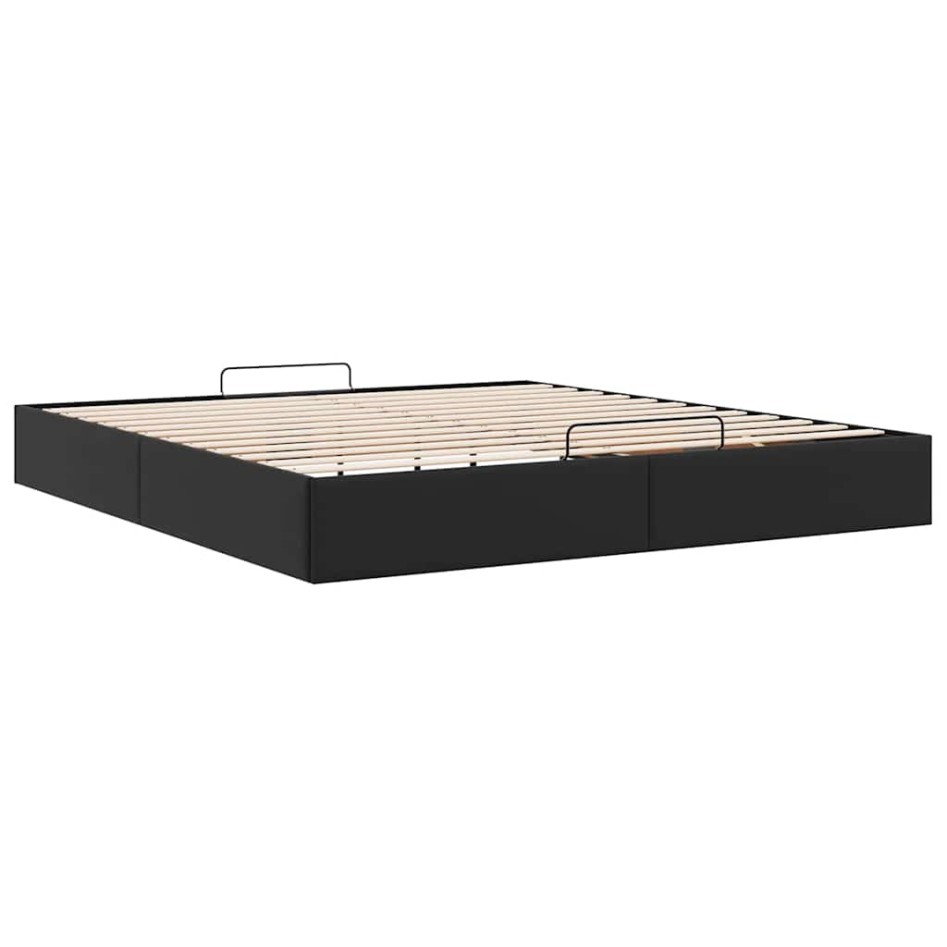 Estructura de cama otomana sin colchón negro 200x200