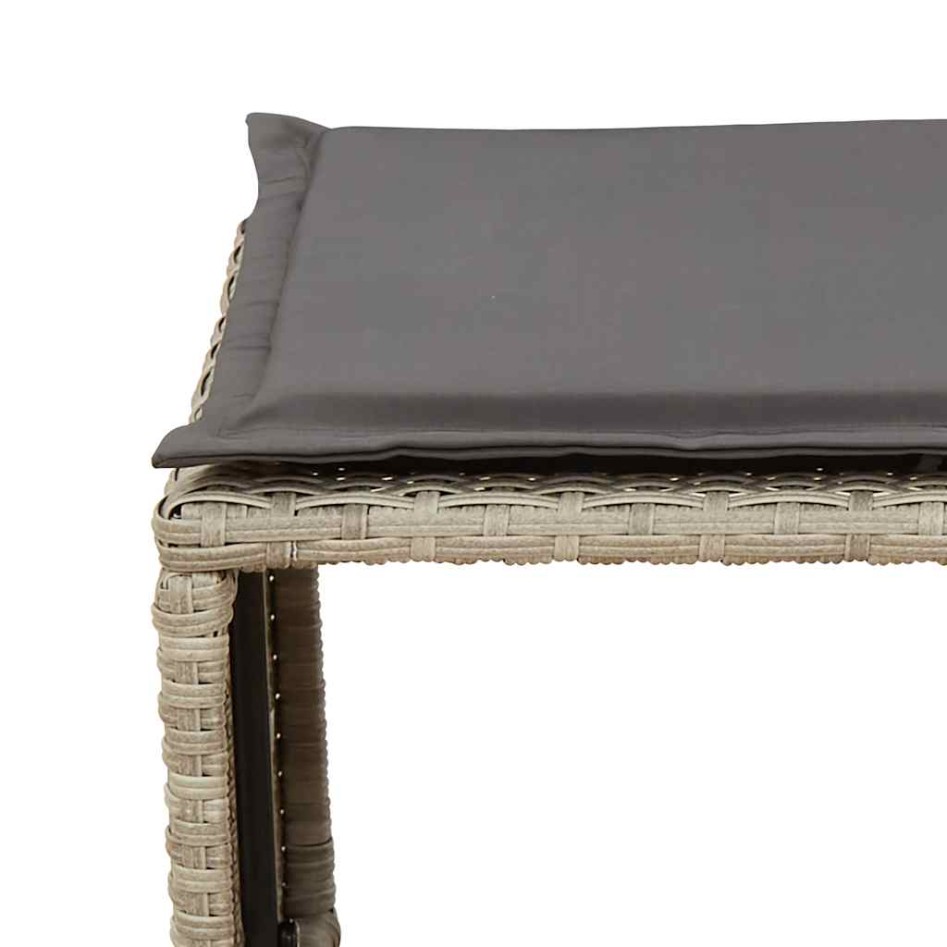 Set de muebles de jardín 5 pzas y cojines apilables gris