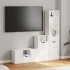 Muebles de TV 4 uds. con almacenaje ODDA blanco madera