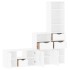 Muebles de TV 4 uds. con almacenaje ODDA blanco madera