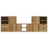 Muebles de TV 5 uds. con almacenaje ODDA madera maciza