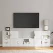 Muebles de TV 5 uds. con almacenaje ODDA blanco madera pino