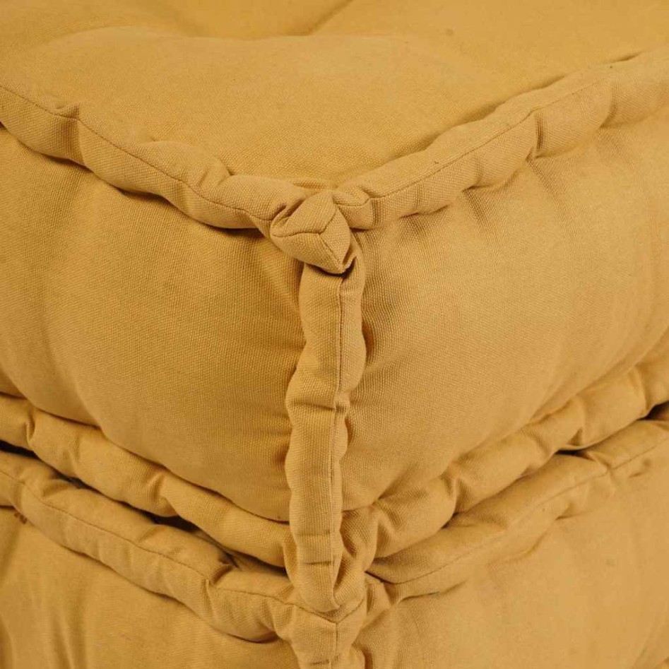 Puf modular de tela amarillo