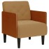 Sillón con reposabrazos de terciopelo marrón 55