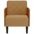 Sillón con reposabrazos de terciopelo marrón 55