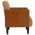 Sillón con reposabrazos de terciopelo marrón 55