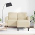 Sofá de 2 plazas con chaise longue en forma L tela crema 125