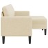 Sofá de 2 plazas con chaise longue en forma L tela crema 125
