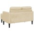 Sofá de 2 plazas con chaise longue en forma L tela crema 125