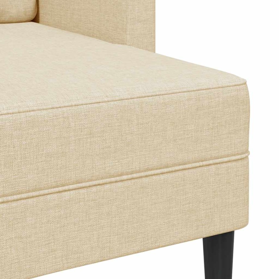 Sofá de 2 plazas con chaise longue en forma L tela crema 125