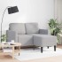 Sofá de 2 plazas con chaise longue en forma L gris nube 125