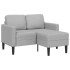 Sofá de 2 plazas con chaise longue en forma L gris nube 125