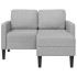 Sofá de 2 plazas con chaise longue en forma L gris nube 125