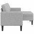 Sofá de 2 plazas con chaise longue en forma L gris nube 125