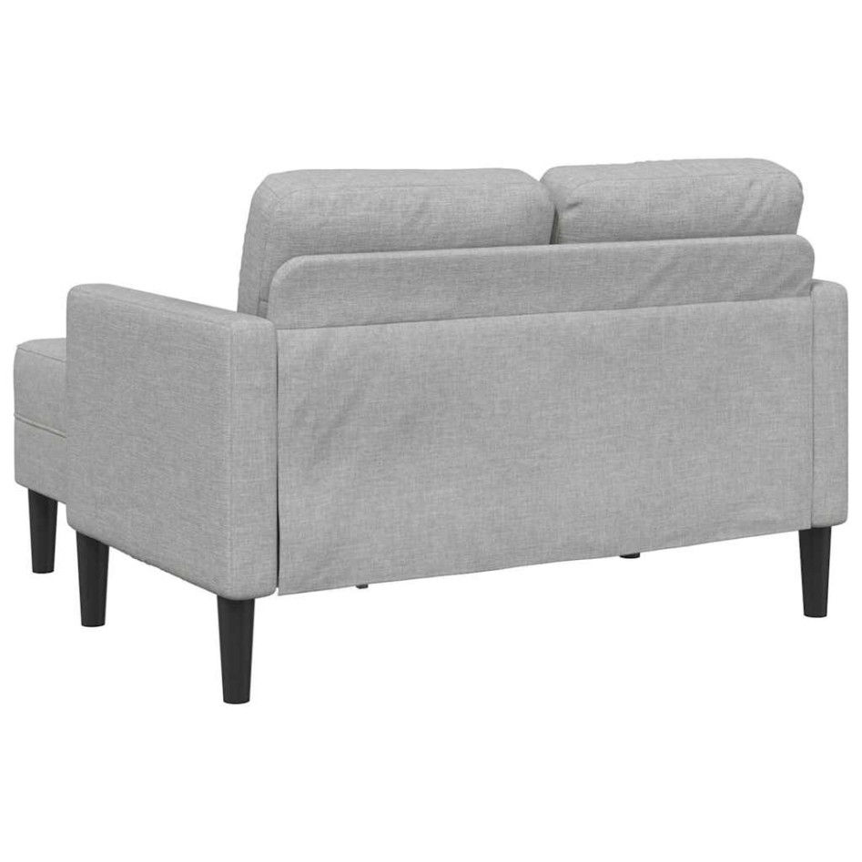 Sofá de 2 plazas con chaise longue en forma L gris nube 125