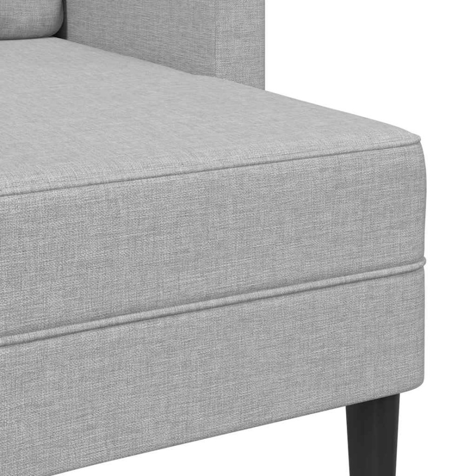 Sofá de 2 plazas con chaise longue en forma L gris nube 125
