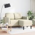 Sofá de 2 plazas con chaise longue en forma de L crema 125