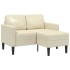 Sofá de 2 plazas con chaise longue en forma de L crema 125