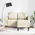 Sofá de 2 plazas con chaise longue en forma de L crema 125