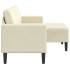 Sofá de 2 plazas con chaise longue en forma de L crema 125