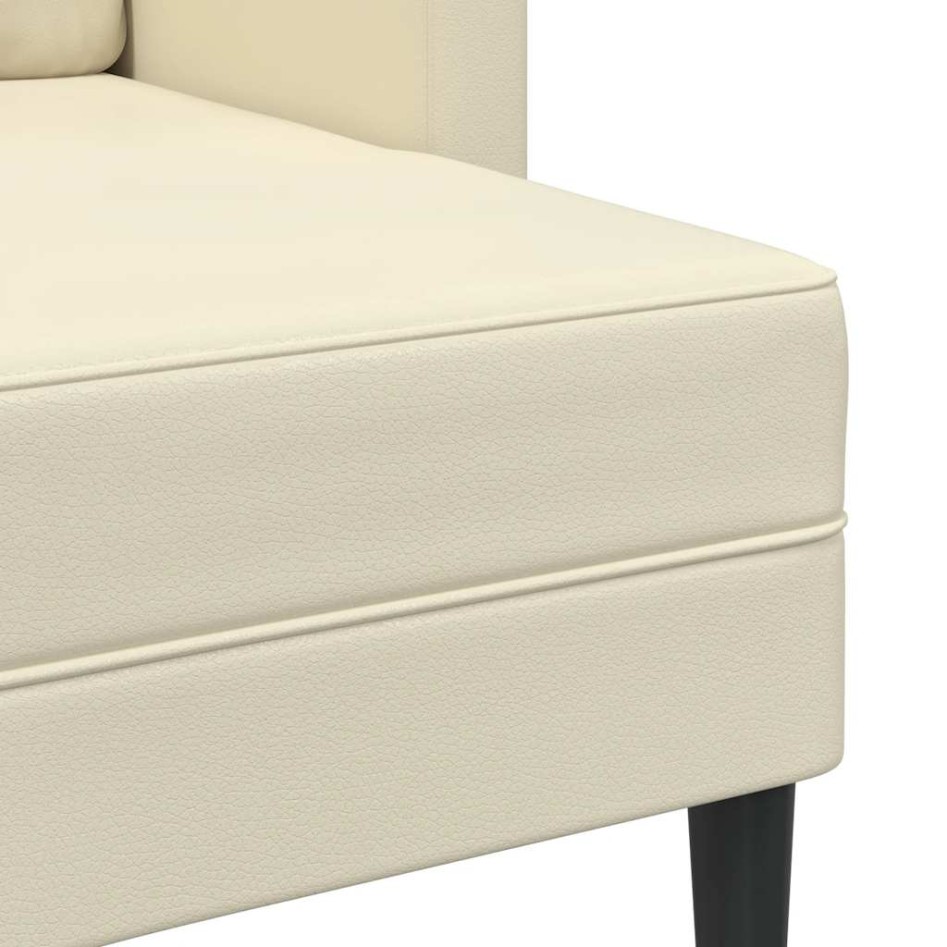 Sofá de 2 plazas con chaise longue en forma de L crema 125
