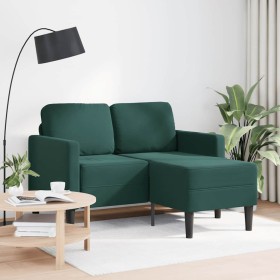Sofá de 2 plazas con chaise longue forma L verde oscuro 125