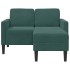 Sofá de 2 plazas con chaise longue forma L verde oscuro 125