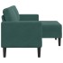 Sofá de 2 plazas con chaise longue forma L verde oscuro 125