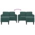 Sofá de 2 plazas con chaise longue forma L verde oscuro 125