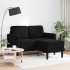 Sofá de 2 plazas con chaise longue en forma de L negro 125