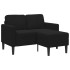 Sofá de 2 plazas con chaise longue en forma de L negro 125