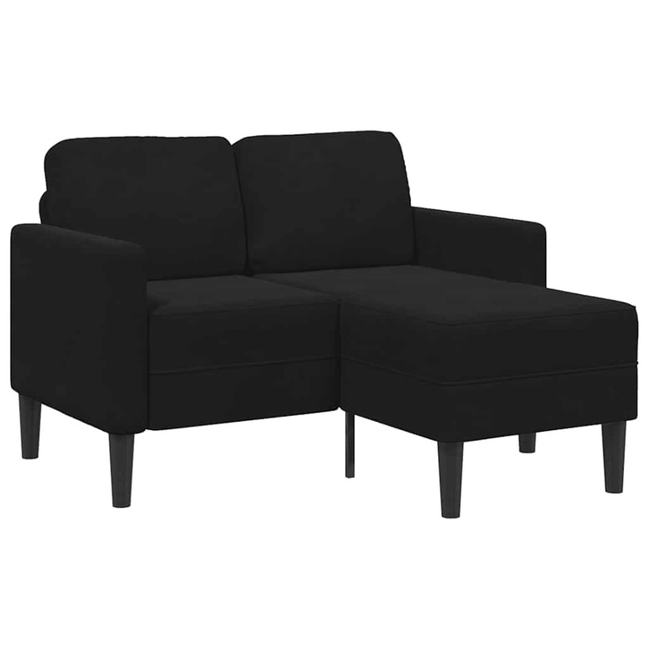 Sofá de 2 plazas con chaise longue en forma de L negro 125