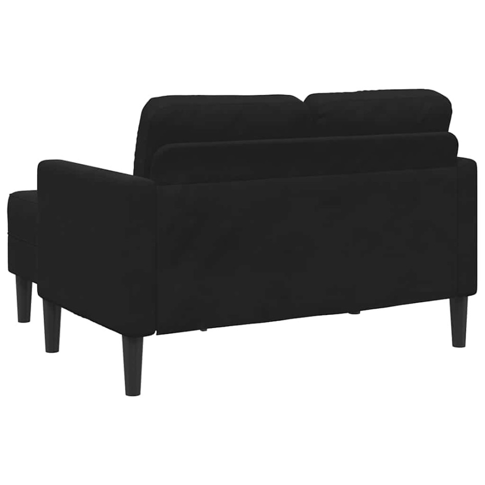 Sofá de 2 plazas con chaise longue en forma de L negro 125