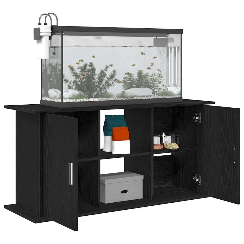 Soporte para acuario de madera de roble negro 121x41x58