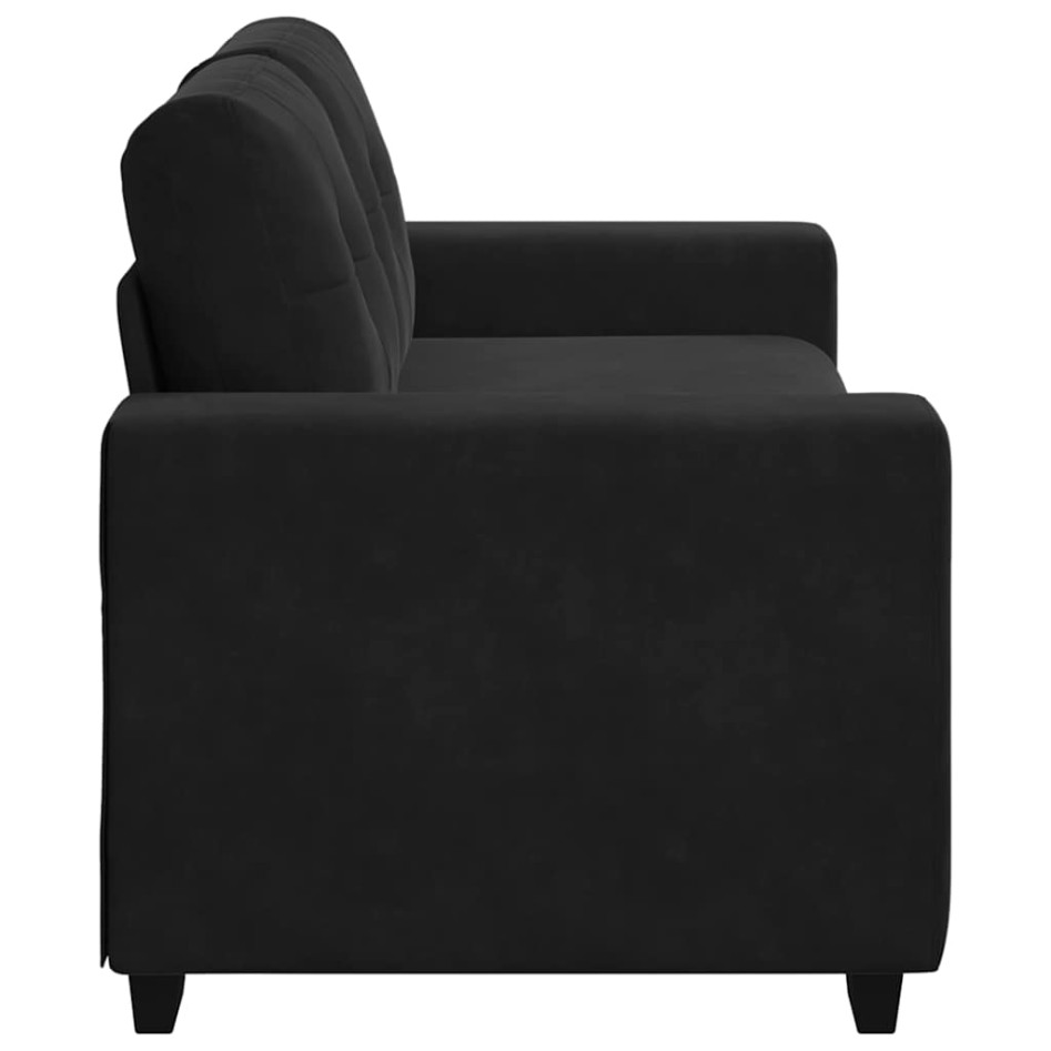 Sofá Loveseat Terciopelo Negro 140